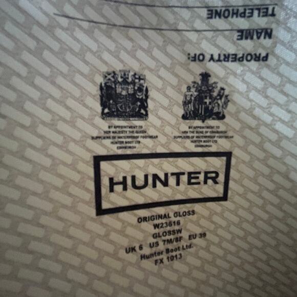 Hunter Original Tall Gloss Rain Boots Black Classic Black Women's Size 8 - Picture 7 of 13